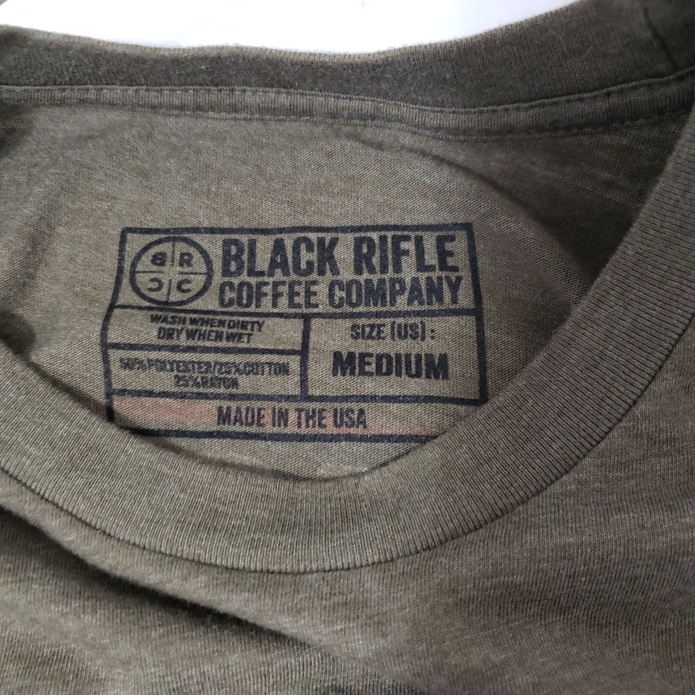 Black Rifle Coffee Company crewneck T-Shirt Men's medium olive green - Picture 4 of 7